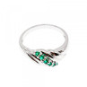 925 Sterling Silver Green CZ Ring Size 10.5