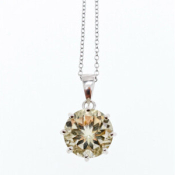 925 Sterling Silver Citrine Chain With Pendant