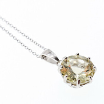 925 Sterling Silver Citrine Chain With Pendant