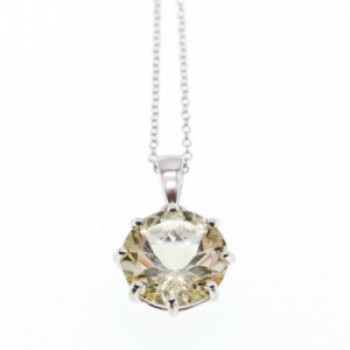 925 Sterling Silver Citrine Chain With Pendant