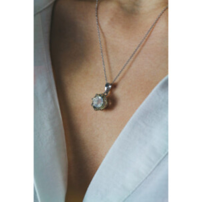 925 Sterling Silver Citrine Chain With Pendant