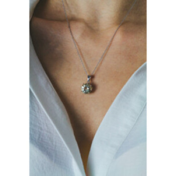 925 Sterling Silver Citrine Chain With Pendant