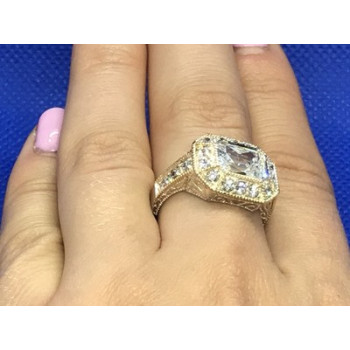 925 Sterling Silver CZ Ring Size 8.5