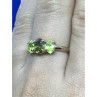 925 Sterling Silver Gold Plated Peridot Ring Size 8