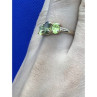 925 Sterling Silver Gold Plated Peridot Ring Size 8