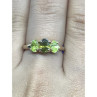 925 Sterling Silver Gold Plated Peridot Ring Size 8