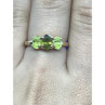 925 Sterling Silver Gold Plated Peridot Ring Size 8