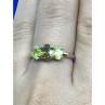 925 Sterling Silver Gold Plated Peridot Ring Size 8