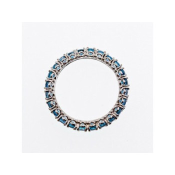 925 Sterling Silver Aquamarines Band Ring Size 10.5