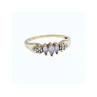 10K YELLOW GOLD TANZANITE & DIAMONDS RING SIZE 7