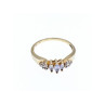 10K YELLOW GOLD TANZANITE & DIAMONDS RING SIZE 7
