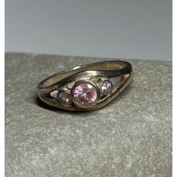 925 Sterling Silver Morganite Ring Size 6