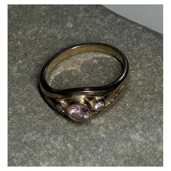 925 Sterling Silver Morganite Ring Size 6