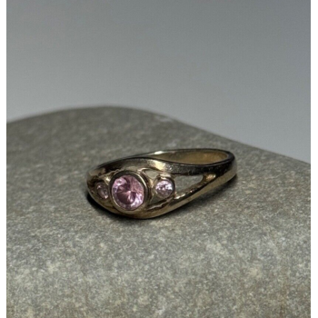 925 Sterling Silver Morganite Ring Size 6