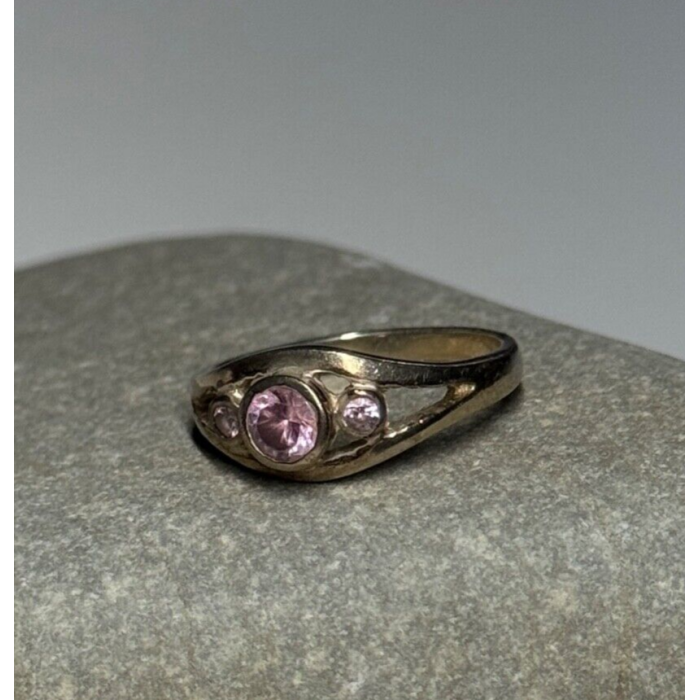 925 Sterling Silver Morganite Ring Size 6