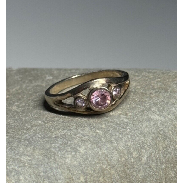 925 Sterling Silver Morganite Ring Size 6
