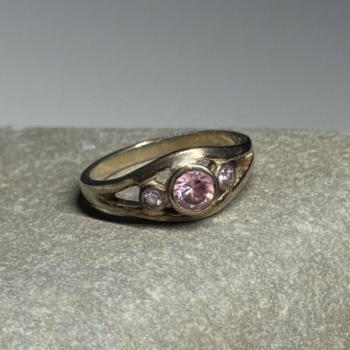 925 Sterling Silver Morganite Ring Size 6