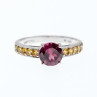 925 Sterling Silver Almandine & Heliodor Ring Size 9