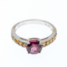 925 Sterling Silver Almandine & Heliodor Ring Size 9
