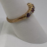 925 Sterling Silver Vermeil Amethyst & Diamond Ring Size 8