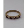 925 Sterling Silver Vermeil Amethyst & Diamond Ring Size 8