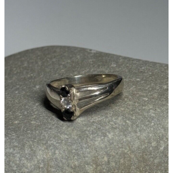 925 Sterling Silver Sapphire & Beryl Ring Size 8