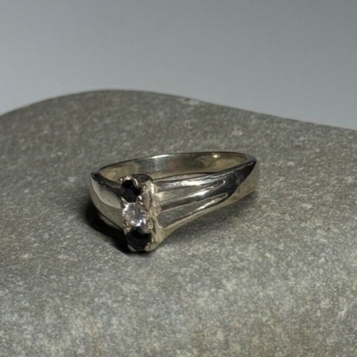 925 Sterling Silver Sapphire & Beryl Ring Size 8