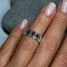 925 Sterling Silver Onyx Ring Size 5