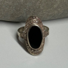 925 Sterling Silver Onyx Ring Size 5.5