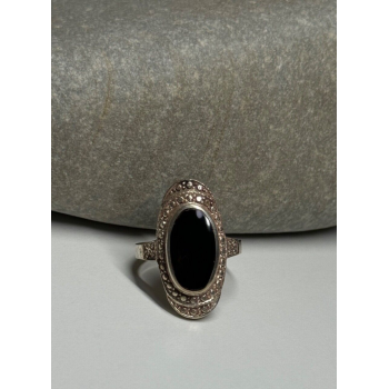 925 Sterling Silver Onyx Ring Size 5.5