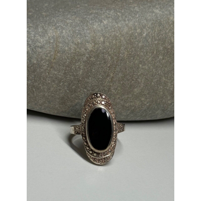 925 Sterling Silver Onyx Ring Size 5.5