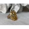 925 STERLING SILVER GOLD PLATED YELLOW TOURMALINES & DIAMONDS RING SIZE 8