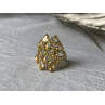 925 STERLING SILVER GOLD PLATED YELLOW TOURMALINES & DIAMONDS RING SIZE 8