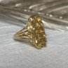 925 Sterling Silver Gold Plated Yellow Tourmalines & Diamonds Ring Size 8
