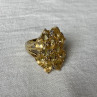 925 Sterling Silver Gold Plated Yellow Tourmalines & Diamonds Ring Size 8