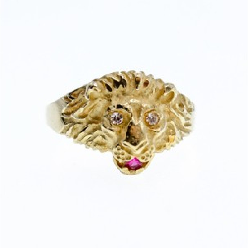 14K Yellow Gold Ruby & Quartz 