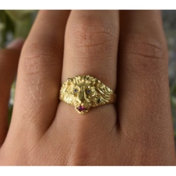 14K Yellow Gold Ruby & Quartz 