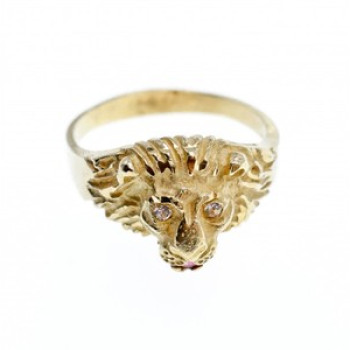14K Yellow Gold Ruby & Quartz 
