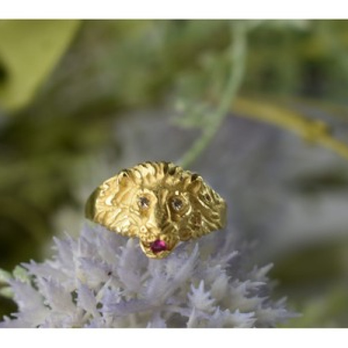 14K Yellow Gold Ruby & Quartz 