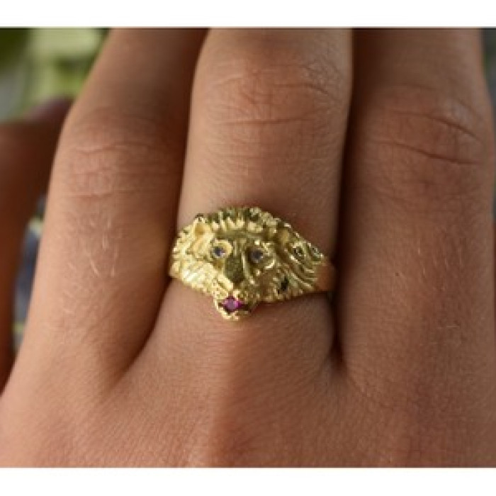 14K Yellow Gold Ruby & Quartz 