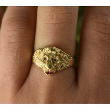 14K Yellow Gold Ruby & Quartz 