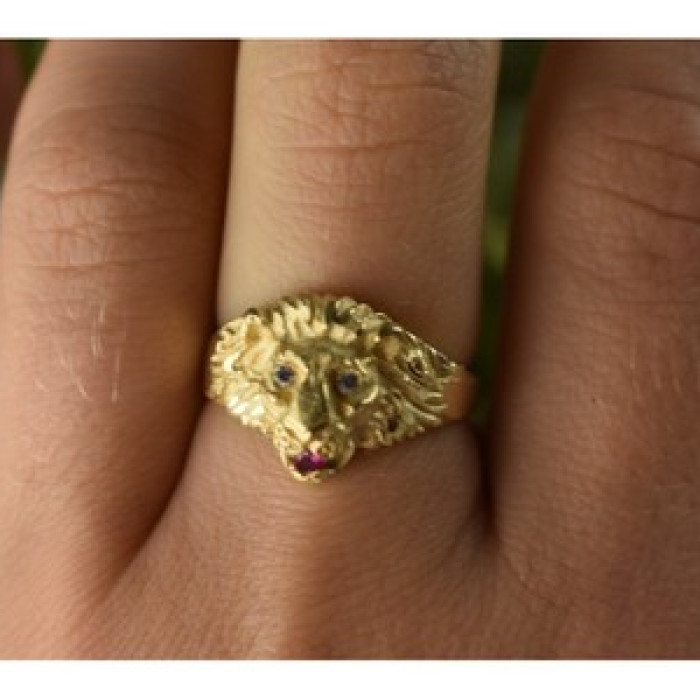 14K Yellow Gold Ruby & Quartz 