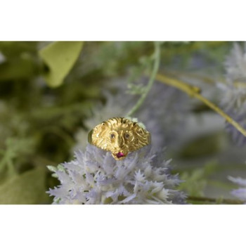 14K YELLOW GOLD RUBY & DIAMONDS 