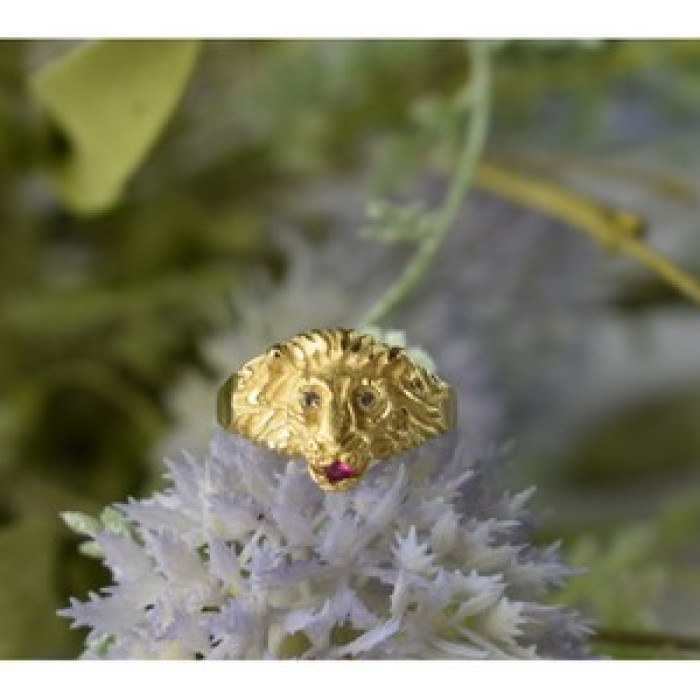 14K Yellow Gold Ruby & Quartz 
