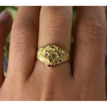 14K Yellow Gold Ruby & Quartz 