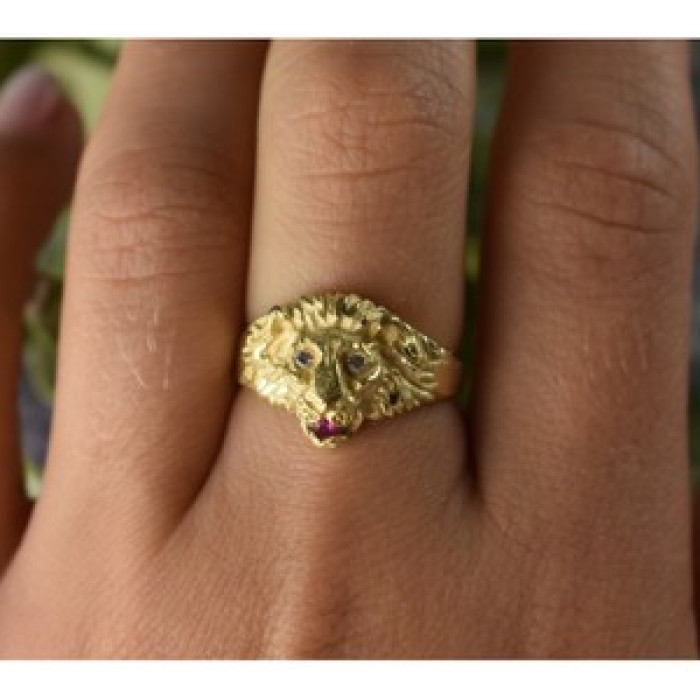 14K Yellow Gold Ruby & Quartz 