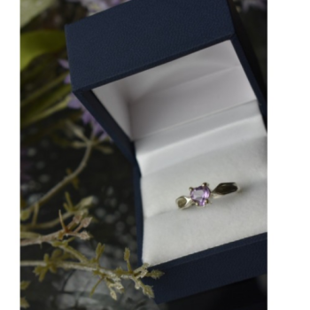 925 Sterling Silver Amethyst Ring Size 6.5