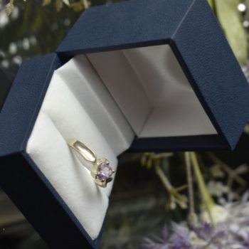 925 Sterling Silver Amethyst Ring Size 6.5