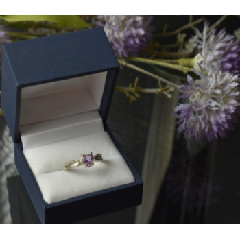 925 Sterling Silver Amethyst Ring Size 6.5