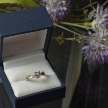 925 Sterling Silver Amethyst Ring Size 6.5